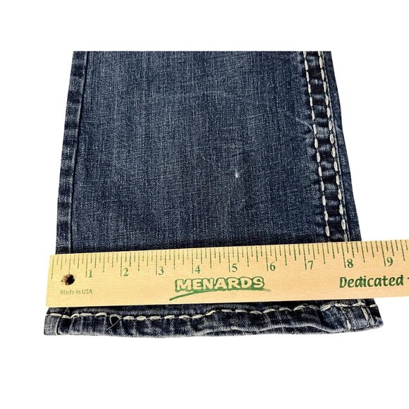 Wrangler Rock 47 Slim Boot Jeans Mens 34x34 Western MRB47MU Dark Wash Denim - Picture 15 of 16